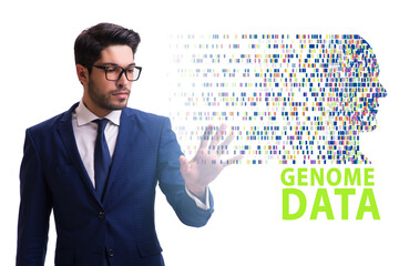Businessman in genome data concept