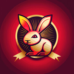 Happy Chinese New Year 2023 Rabbit Zodiac illustration for the year of the Rabbit