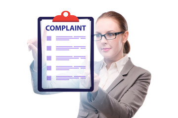 Businesswoman in customer complaint concept