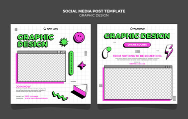 Graphic designer template, design courses template