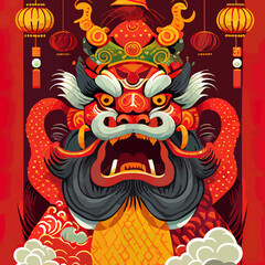 Chinese new year symbol illustration, chinese zodiac animal