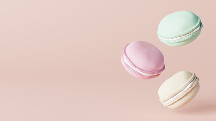 colorful cute macaron material 3D render