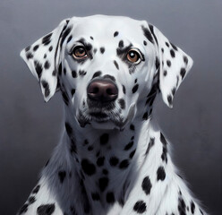 painted portrait of a Dalmatian dog