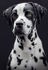 painted portrait of a Dalmatian dog
