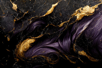 Obraz na płótnie Canvas Abstract luxury purple and gold marble background. AI 