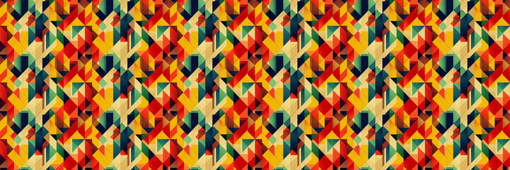a very colorful pattern with a lot of different colors, geometric abstract art, repeating pattern, geometric, isometric