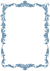表彰状テンプレート縦型,オリエンタル柄のフレーム。アンティーク、ビンテージのオーナメント、飾り罫、バックグラウンド