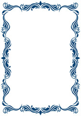 表彰状テンプレート縦型,オリエンタル柄のフレーム。アンティーク、ビンテージのオーナメント、飾り罫、バックグラウンド