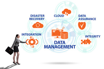Data management concept with business people