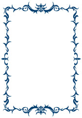 表彰状テンプレート縦型,オリエンタル柄のフレーム。アンティーク、ビンテージのオーナメント、飾り罫、バックグラウンド