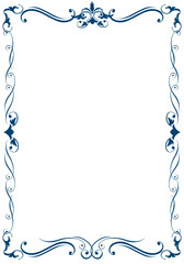 表彰状テンプレート縦型,オリエンタル柄のフレーム。アンティーク、ビンテージのオーナメント、飾り罫、バックグラウンド