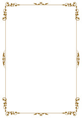 表彰状テンプレート縦型,オリエンタル柄のフレーム。アンティーク、ビンテージのオーナメント、飾り罫、バックグラウンド