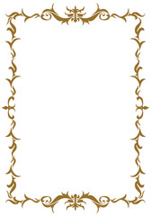 表彰状テンプレート縦型,オリエンタル柄のフレーム。アンティーク、ビンテージのオーナメント、飾り罫、バックグラウンド
