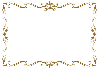 表彰状テンプレート横型,オリエンタル柄のフレーム。アンティーク、ビンテージのオーナメント、飾り罫、バックグラウンド