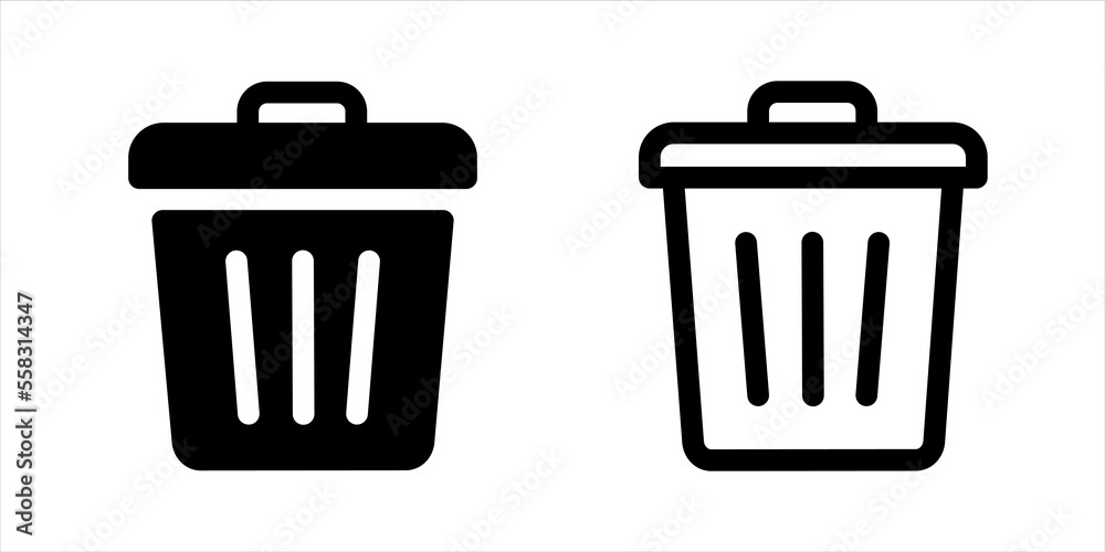 Poster Simple trash or delete icon design in stroke line and shape