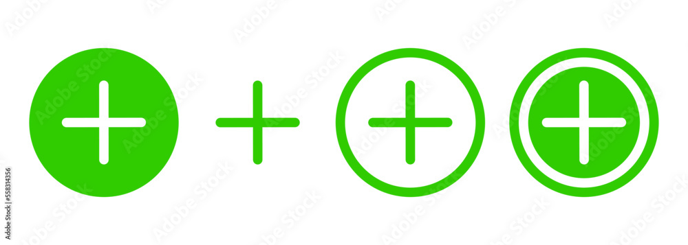 Aufkleber simple plus icon in round shape for web design element