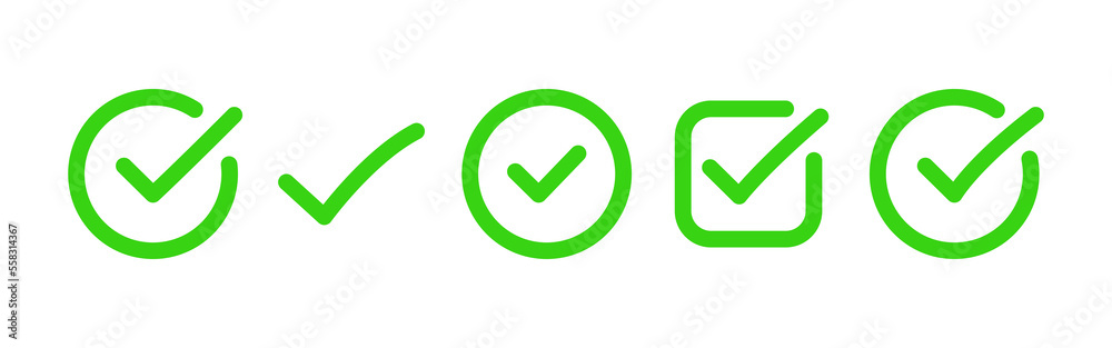 Aufkleber Set of simple checklist icon in round and rectangle shape for design element