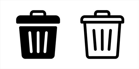 Simple trash or delete icon design in stroke line and shape