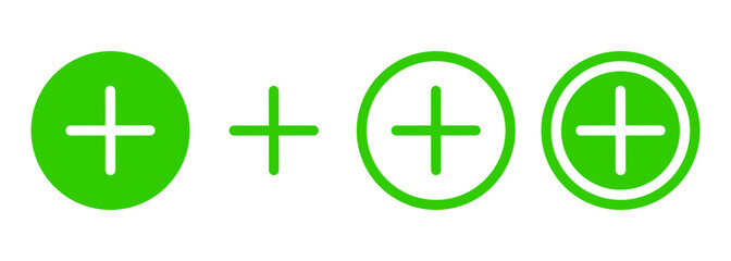 Obraz premium Simple plus icon in round shape for web design element