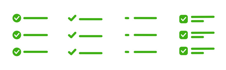 Set of simple checklist with various concept design
