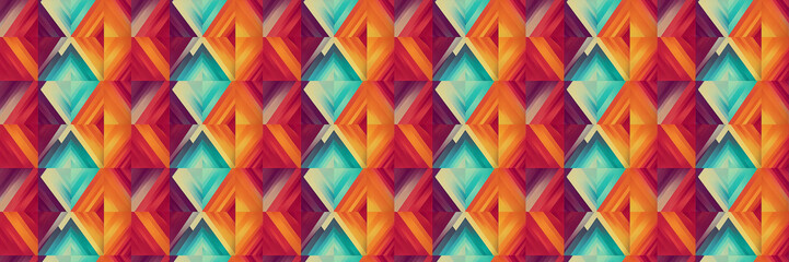 Obraz premium very colorful pattern with a lot of different colors, geometric abstract art, repeating pattern, geometric, isometric