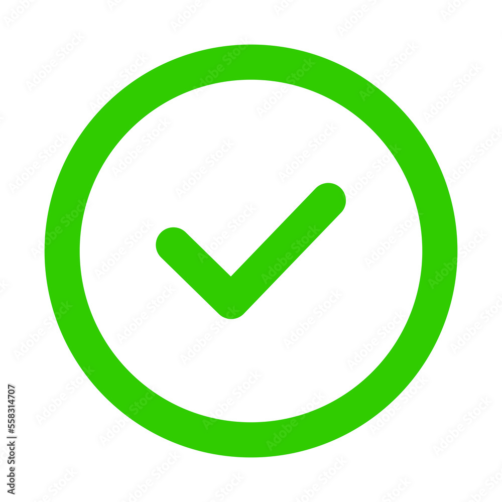 Poster green check mark icon in round shape design