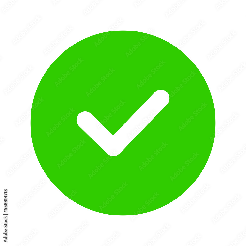 Poster Green check mark icon in round shape design