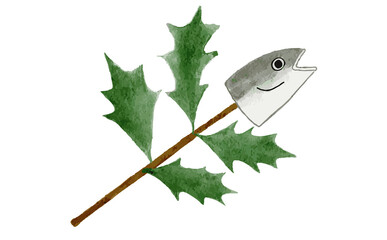 節分の柊いわしのイラスト