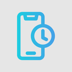 Time smartphone icon in gradient style, use for website mobile app presentation