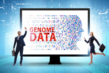 Business people in genome data concept