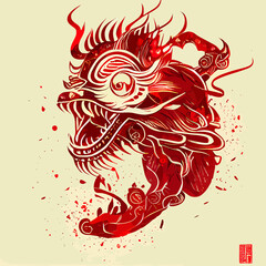 dragon background with chinese new year concept