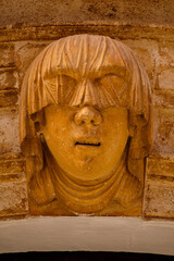 veiled face symbol of hospitality, Torre-Saura Palace, Cas Comte, Ciutadella, Menorca, Balearic Islands, Spain