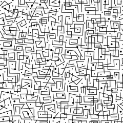Seamless linear pattern. Lines, dots. Abstract ornament. Wrapping paper, textile, print, fabric. Minimal monochrome design.