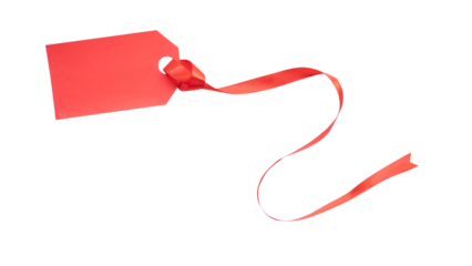 red tag with ribbon for branding mockups