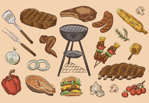 Barbecue BBQ Illustrations