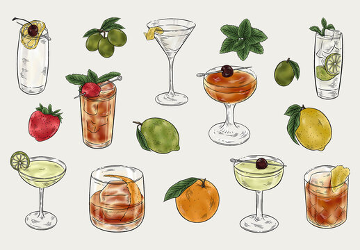 Cocktail Clipart Illustrations