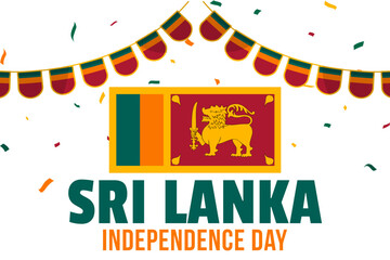 Sri Lanka happy independence day february 4 background. Vector Illustration.
