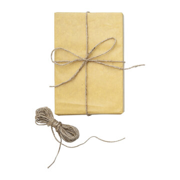 gift box with tag tied with string