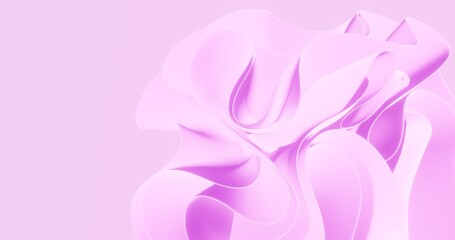 Abstract pink background curved pattern in design 3d render