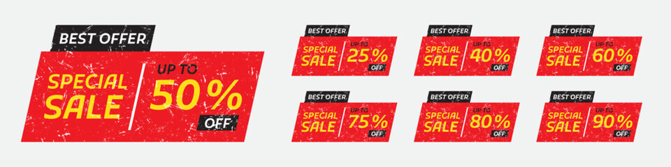 sale badges. sale tags and labels. template banner shopping badges. special offer with grunge style