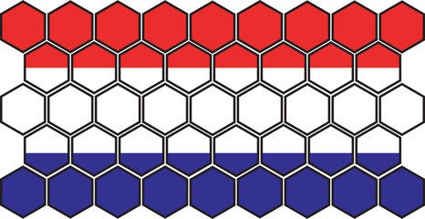 hexagons with the netherlands flag colors