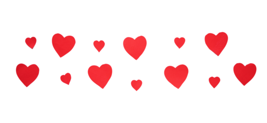 Red love shape composition for valentine and romantic background design