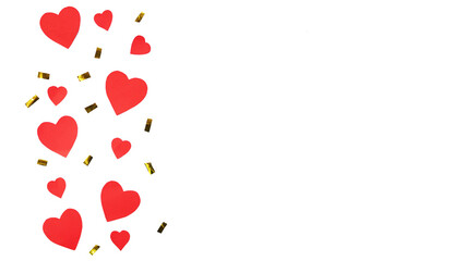 heart shape paper in flat lay for frame and background