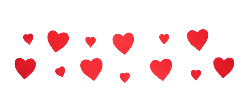 Red love shape composition for valentine and romantic background design