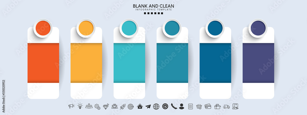 Aufkleber blank and clean. steps business data visualization timeline process infographic template design