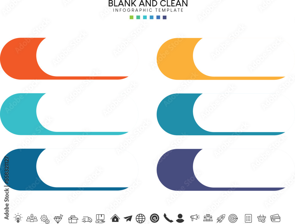 Wall mural blank and clean. steps business data visualization timeline process infographic template design