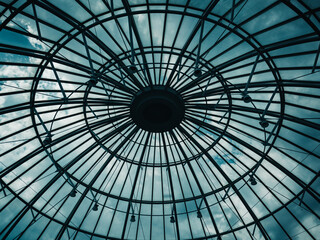 glass dome of the roof of a building