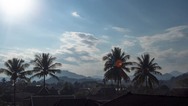 Timelapse sunset in Luang Prabang, Laos