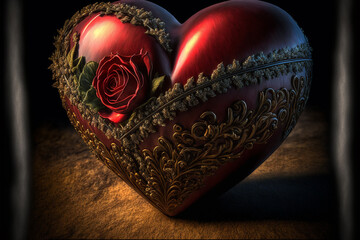 Heart ornament, Happy Valentine's. Generative AI