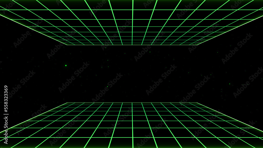 Canvas Prints retro style 80s video game background. futuristic grid landscape of the 80s. digital cyber surface. 
